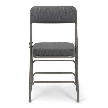 Atlas Commercial Products Triple-Braced Fabric Padded Metal Folding Chair, 2" Cushion, Gray MFC22GRYFP-2
